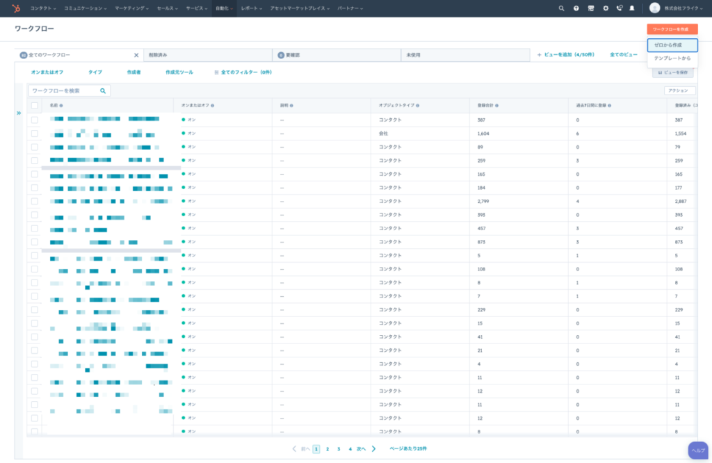 HubSpotのマーケティングコンタクト